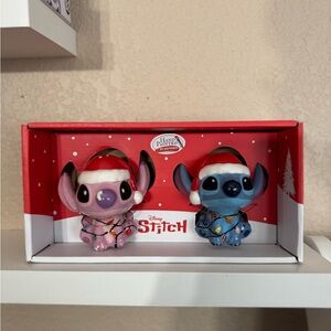 Disney Stitch Holiday Figurines - Pink and Blue